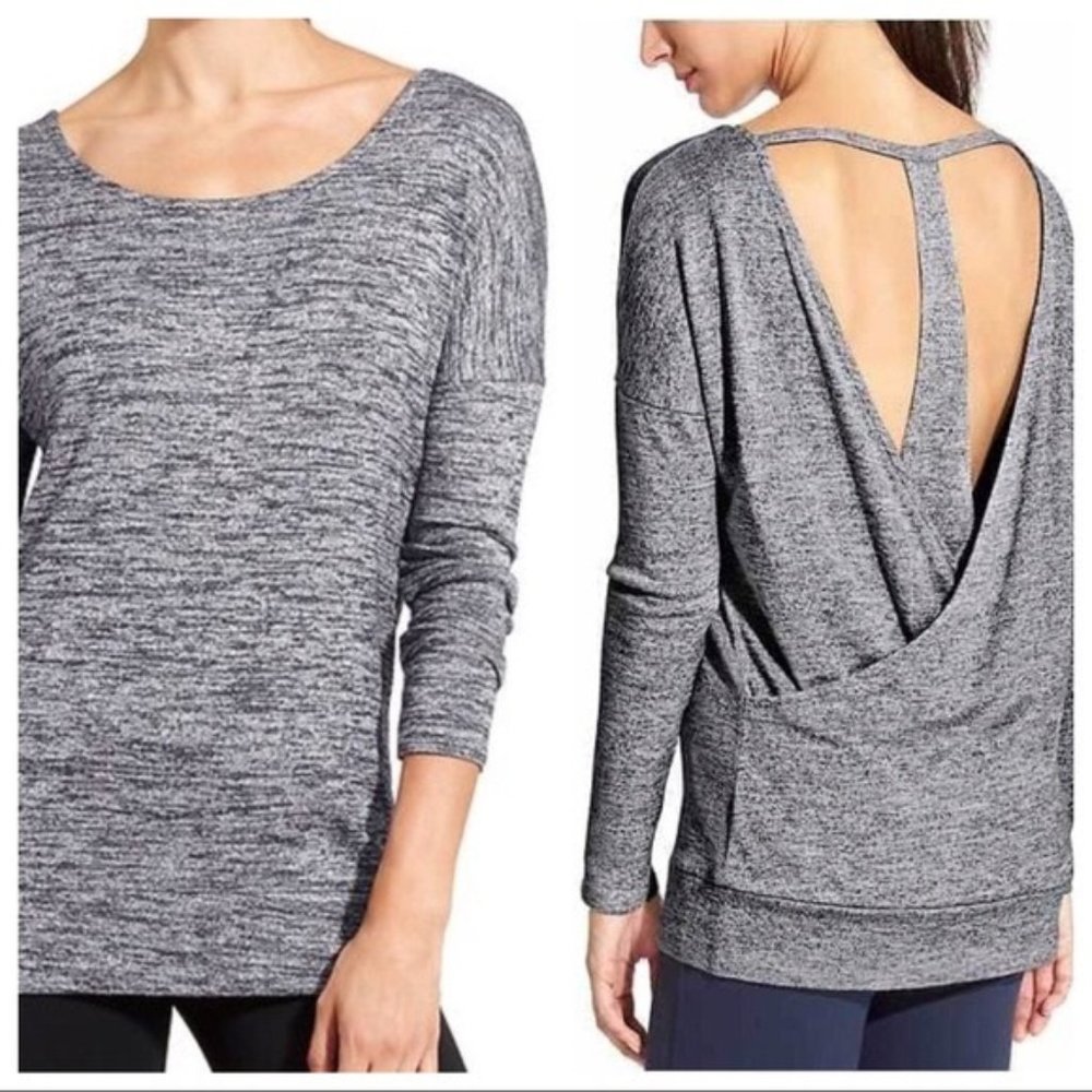 Athleta Pose Sweater, Cutout Back, Small